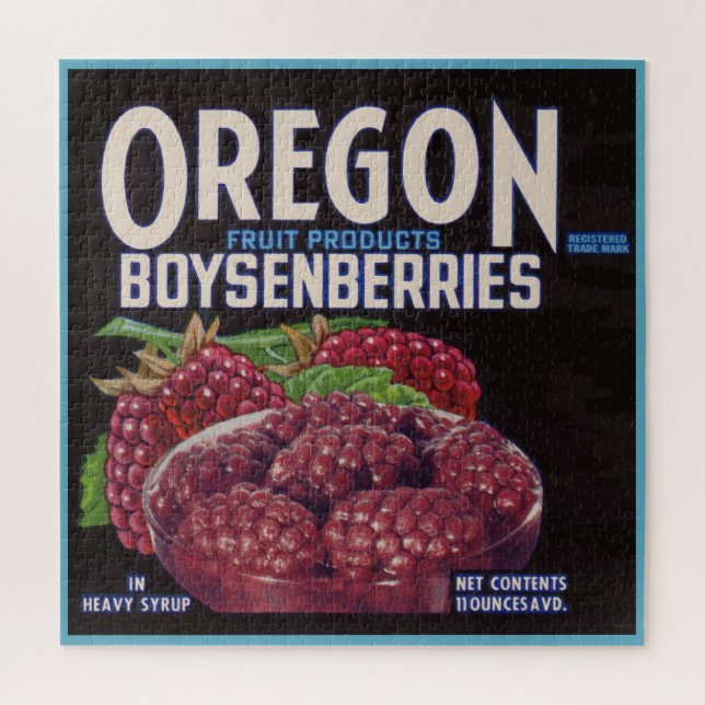 Puzzle La marca Oregon Boysenberries de los años 40 (Vertical)