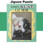 Puzzle La mejor madre del gato agrega el amarillo foto<br><div class="desc">¡Celebren a la gata más pura en su vida con este encantador rompecabezas! Este regalo atento es ideal para cualquier amante de los animales, con un adorable diseño personalizado que muestra su amor por su amigo felino. Ya sea que esté reuniendo un recuerdo de su momento de gatito favorito o...</div>
