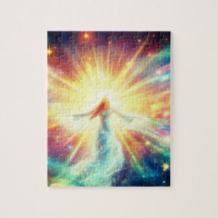 Puzzle La mujer en la energía fluyente del universo