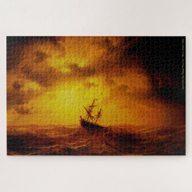 Puzzle La naturaleza del mar de Stormy Arte Pintura vinta (Horizontal)