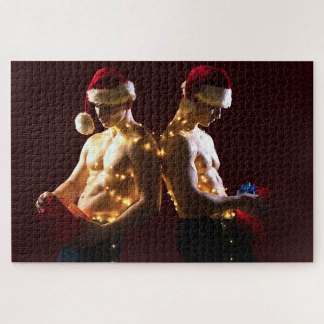 Puzzle La Navidad de hombres espalda con espalda sin cami (Horizontal)