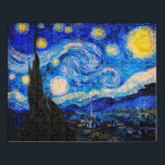 Puzzle La noche estrellada de Vincent Van Gogh<br><div class="desc">Vincent Van Gogh La Noche Estelar. Esta es una antigua obra maestra del pintor holandés Vincent Van Gogh. Esta bonita pintura del paisaje artístico tiene un color bonito,  vibrante y saturado. Vincent Van Gogh fue un pintor impresionista de post holandés. Esta imagen es de dominio público</div>