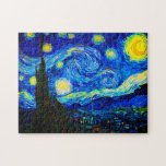 Puzzle La noche estrellada de Vincent Van Gogh<br><div class="desc">Vincent Van Gogh La Noche Estelar. Esta es una antigua obra maestra del pintor holandés Vincent Van Gogh. Esta bonita pintura del paisaje artístico tiene un color bonito,  vibrante y saturado. Vincent Van Gogh fue un pintor impresionista de post holandés. Esta imagen es de dominio público</div>