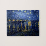 Puzzle La noche estrellada de Vincent van Gogh sobre el R<br><div class="desc">1888. Noche estrellada sobre el Ródano por Vincent Willem van Gogh,  un pintor post-impresionista de origen holandés cuyo trabajo —notable por su tosca belleza,  honestidad emocional y color audaz— tuvo una influencia de largo alcance en el arte del siglo XX.</div>