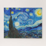 Puzzle La noche estrellada | Van Gogh |<br><div class="desc">El Starry Night es un cuadro de aceite sobre lienzo del pintor holandés post-impresionista Vincent van Gogh. Pintado en junio de 1889, se aprecia la vista desde la ventana de su asilo en Saint-Rémy-de-Provence, frente al este, justo antes de la salida del sol, con la adición de un pueblo imaginario....</div>