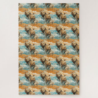 Puzzle La odisea del rinoceronte salvaje es imposiblement