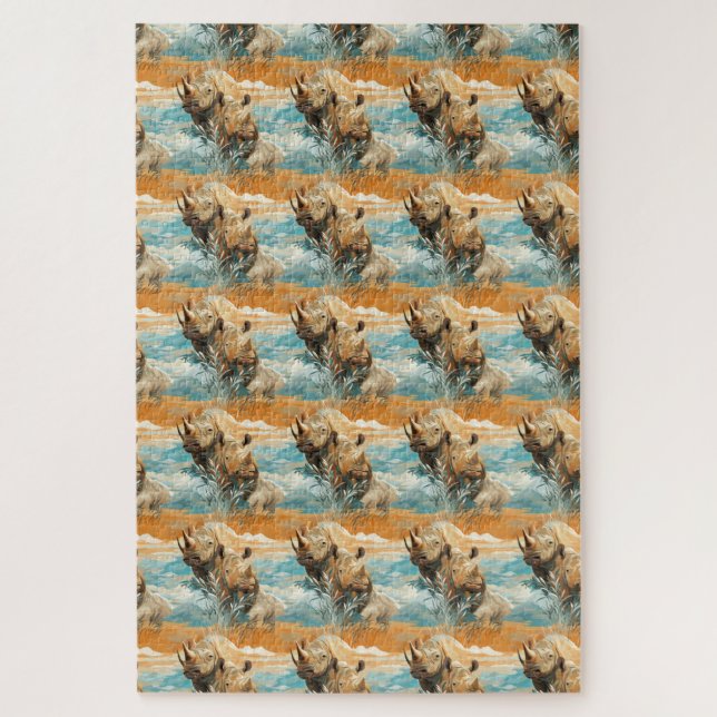 Puzzle La odisea del rinoceronte salvaje es imposiblement (Vertical)