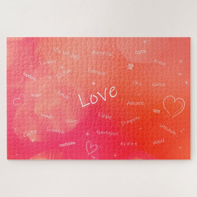 Puzzle La palabra AMOR en muchos idiomas diferentes (Horizontal)