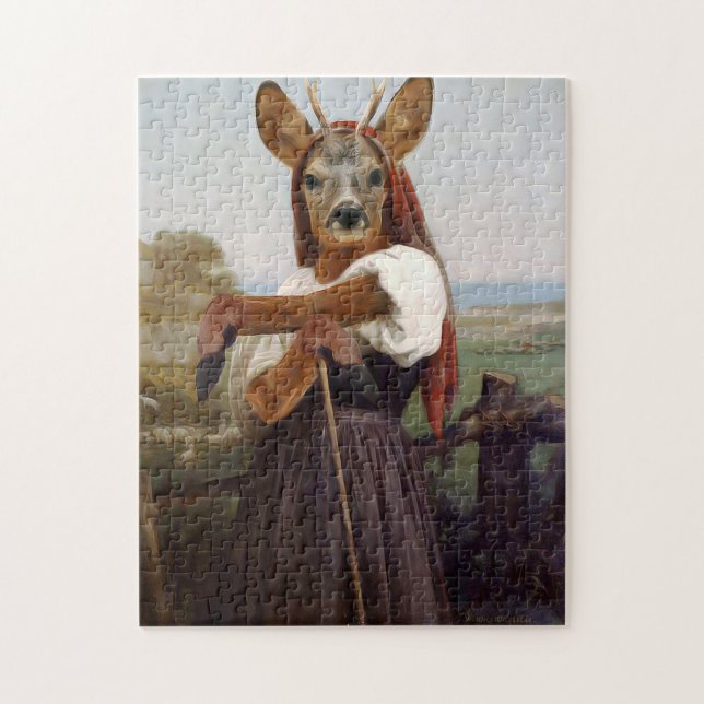 Puzzle La pastora de ciervos más agonizante de Bouguereau (Vertical)