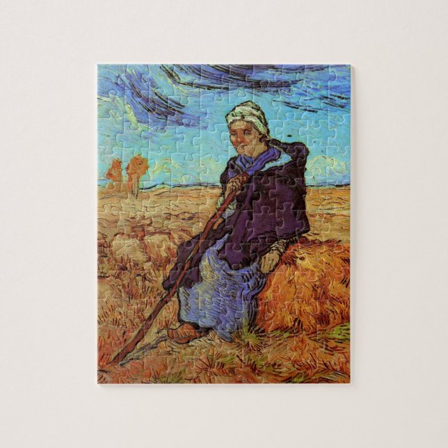 Puzzle La pastora (según Millet) por Vincent van Gogh (Vertical)