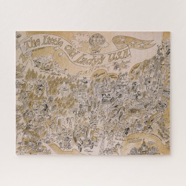 Puzzle La pequeña anciana de EE.UU. Mapa (Personalizado) (Horizontal)