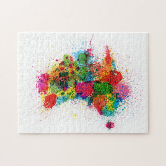 Puzzle La pintura de Australia salpica el mapa