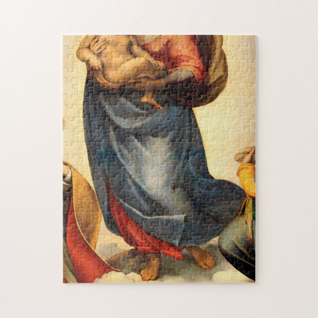 Puzzle La Pintura De Madonna Sistina De Raphael (Vertical)