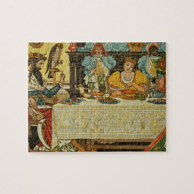 Puzzle La princesa Shares su cena con la rana, de (Horizontal)