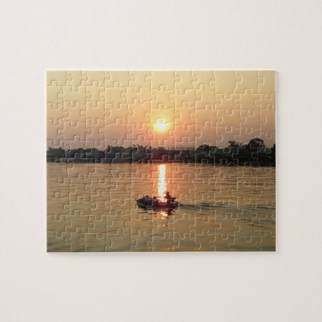 Puzzle La puesta de sol del río Chao Phraya ... Ayutthaya (Horizontal)