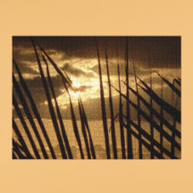 La puesta de sol en la playa