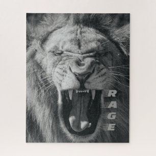 Puzzle La rabia de los leones blanco y negro