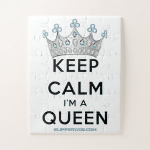 Puzzle La reina keep calm de SlipperyJoe's corona de plat