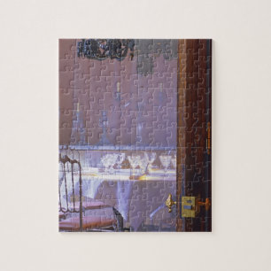 Puzzle La sala de comedor privada con el cristal negro