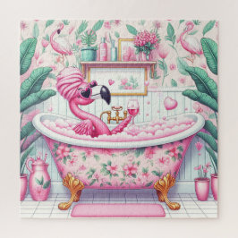 Puzzle La señorita Flamingo tiene un baño de burbujas