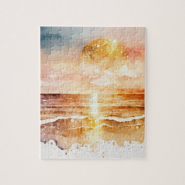 Puzzle La Serie de Playa de Acuarela Diseño 1 (Vertical)