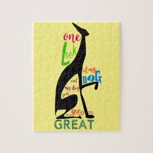 Puzzle La silueta italiana de Greyhound Love My Dog Styli