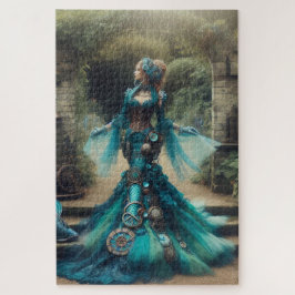Puzzle La sirena Verde azulada de Steampunk Vintage