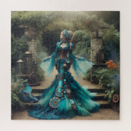 Puzzle La sirena Verde azulada de Steampunk Vintage