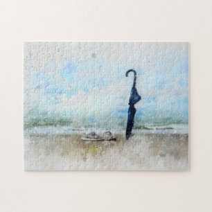 Puzzle La sombrilla en la playa -