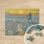 Puzzle La Sower | Vincent Van Gogh<br><div class="desc">The Sower (1888) por el artista holandés post-impresionista Vincent Van Gogh. El arte original es un aceite sobre lienzo. La escena paisajística muestra a un granjero en un campo abstracto con el sol amarillo brillante en el fondo. Utilice las herramientas de diseño para agregar texto personalizado o personalizar la imagen....</div>