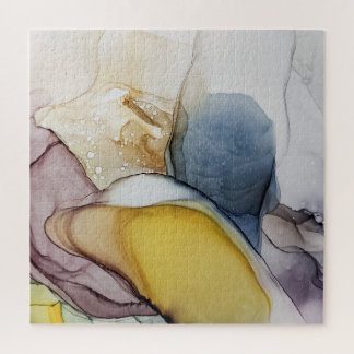 Puzzle La tinta de alcohol gira, el tinte amarillo, abstr