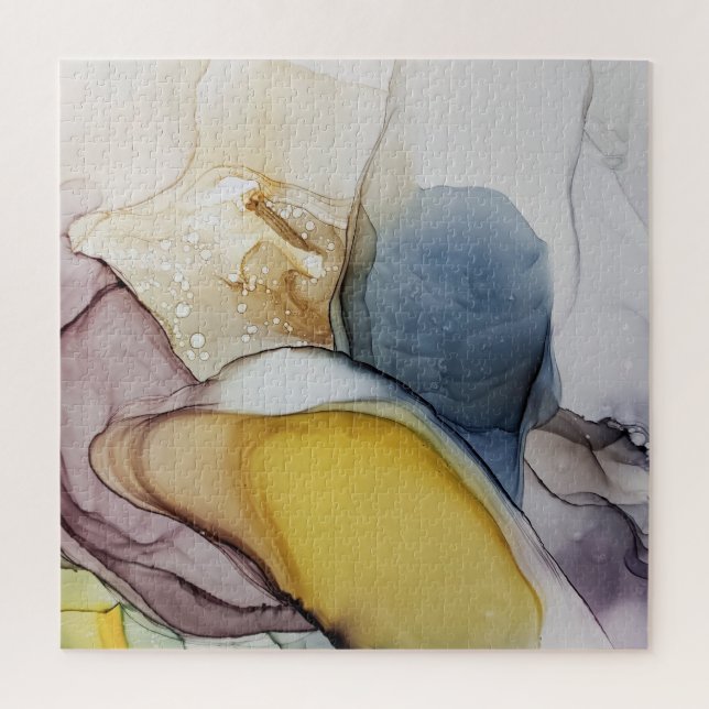 Puzzle La tinta de alcohol gira, el tinte amarillo, abstr (Vertical)