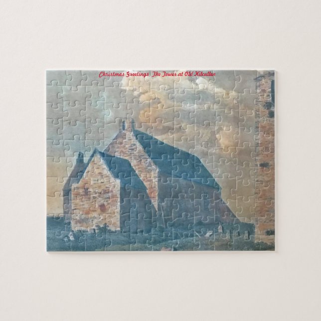 Puzzle La Torre de Old Kilcullen. Saludos de Navidad (Horizontal)