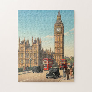 Puzzle La Torre del Reloj Big Ben Grabado en Madera Japon