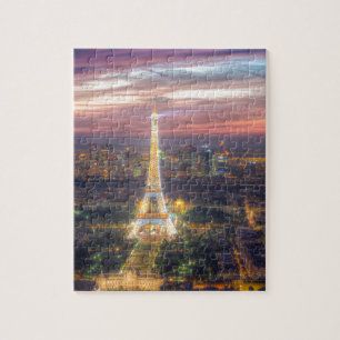 Puzzle La torre Eiffel en la noche, París Francia