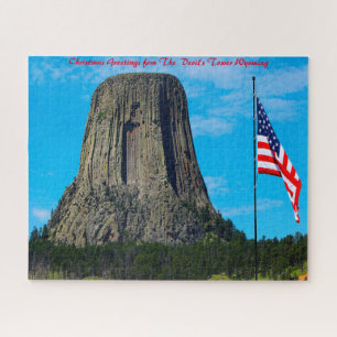 Puzzle La Torre Wyoming del Diablo. Saludos de Navidad