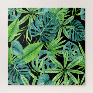 Puzzle La vegetación exuberante: patrón de planta tropica