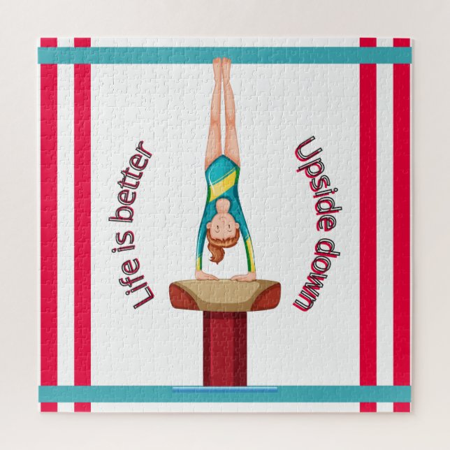Puzzle La vida de la bóveda de gimnasia es mejor al revés (Vertical)