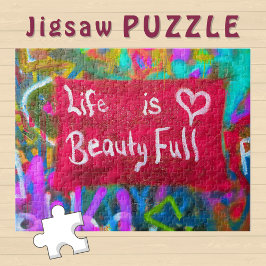 Puzzle La vida es hermosa en el muro del graffiti -