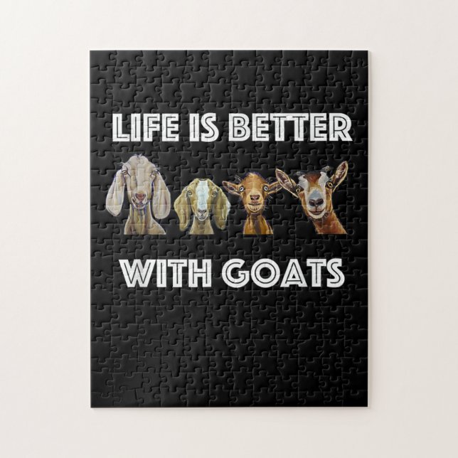 Puzzle La Vida Es Mejor Con Cabras, Cabra, Cabra Amante (Vertical)