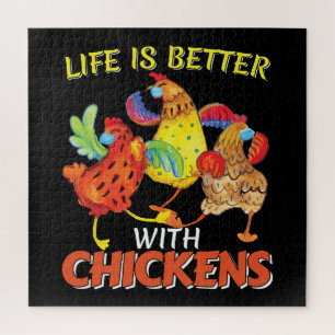 Puzzle La vida es mejor con las gallinas