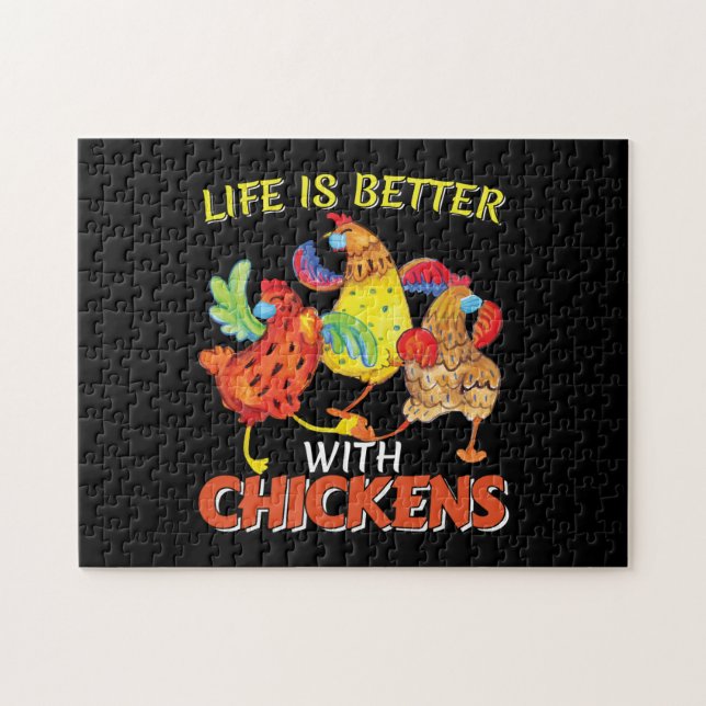 Puzzle La vida es mejor con las gallinas (Horizontal)