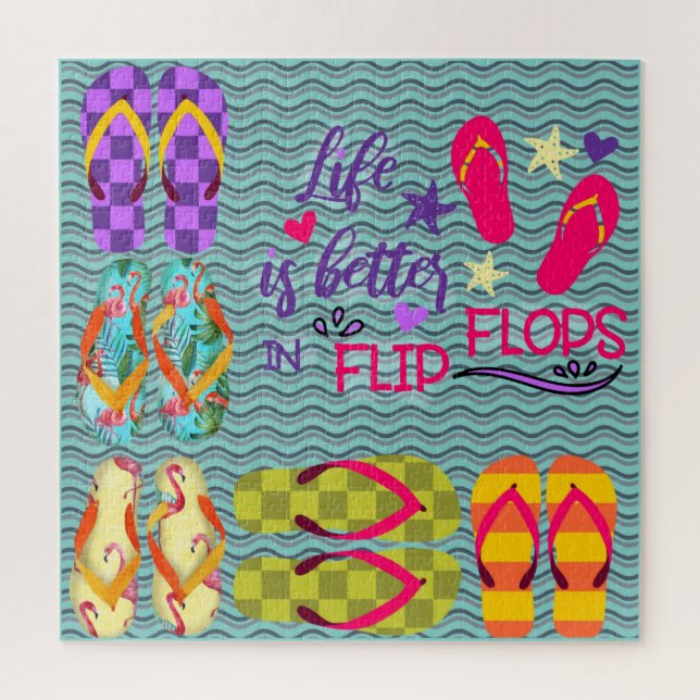 Puzzle La vida es mejor en Flip Flops (Vertical)