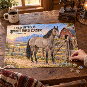 Puzzle La vida es mejor en Quarter Horse Country Rustic