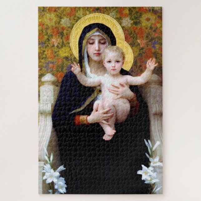 Puzzle La Virgen de la Lily, Bouguereau (Vertical)