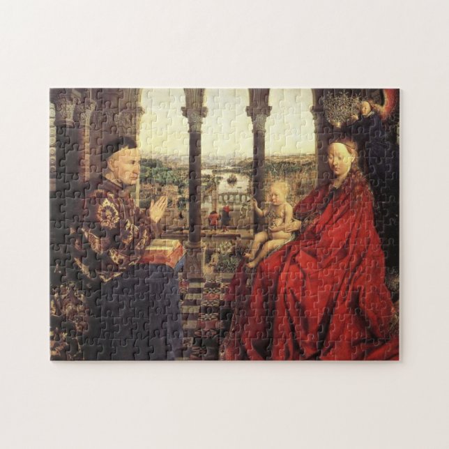 Puzzle La Virgen del canciller Rolin en enero van Eyck (Horizontal)