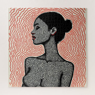 Puzzle Laberinto de su despertar – Un retrato minimalista