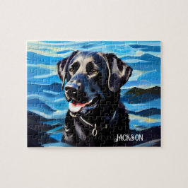 Puzzle Laboratorio negro y lago