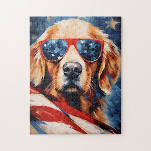 Puzzle Labrador 4 de julio Día de la Independencia