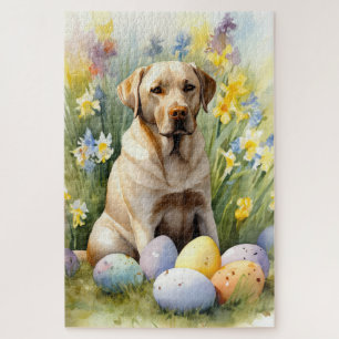 Puzzle Labrador con huevos de Pascua